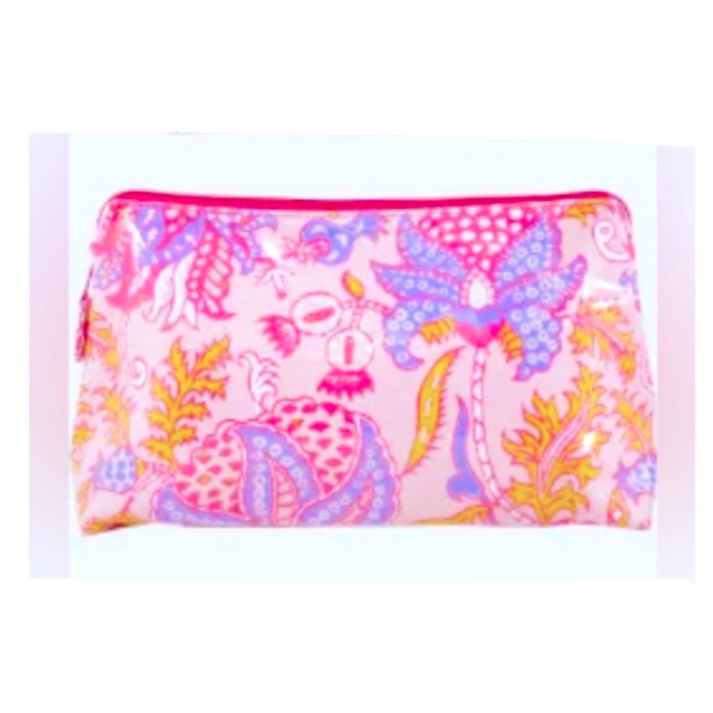 NWT! Roller Rabbit Amanda/Jemina Beauty Pink Mix Makeup Cosmetic Bag Case